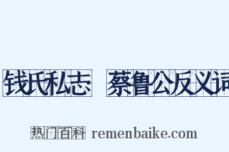 钱氏私志·蔡鲁公反义词是什么意思的图片